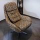 Set of 2 vintage high-back swivel armchairs with abstract upholstery