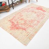 5x8 Cream & Red Turkish Vintage Rug 153x256Cm SK 20384