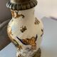 Pied de lampe en faience de gien décor renaissance 1876
