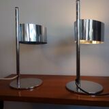 Paire de lampes chromées