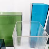 Set of 8 ISI vases in colored glass Lennart Andersson Gullaskruf, 1960