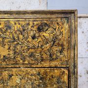 Cabinet of gilded and silvered leather, Art Nouveau, circa 1920 – Spain