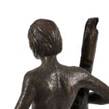 Jean-Pierre Alaux - Bronze Sculpture - Woman sitting on a branch - Signed