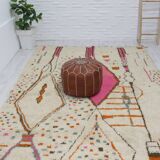 Handmade wool Berber rug 302 x 197 cm