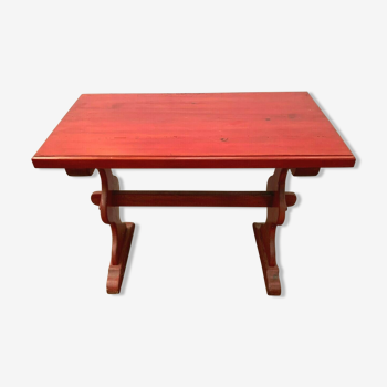 Table de bistrot ou jardin en sapin patiné XX siècle