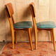 Set of 2 chairs, moleskine and wood