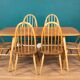 Retro Ercol Planktop Dining Table & Six Windsor Chairs