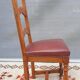Set 6 chairs style Louis XIII VINTAGE 1980 Oak and Burgundy red leather