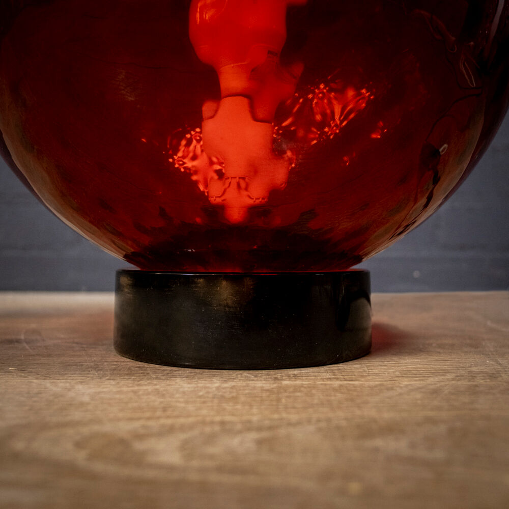 Venini Balloton table lamp red Murano glass