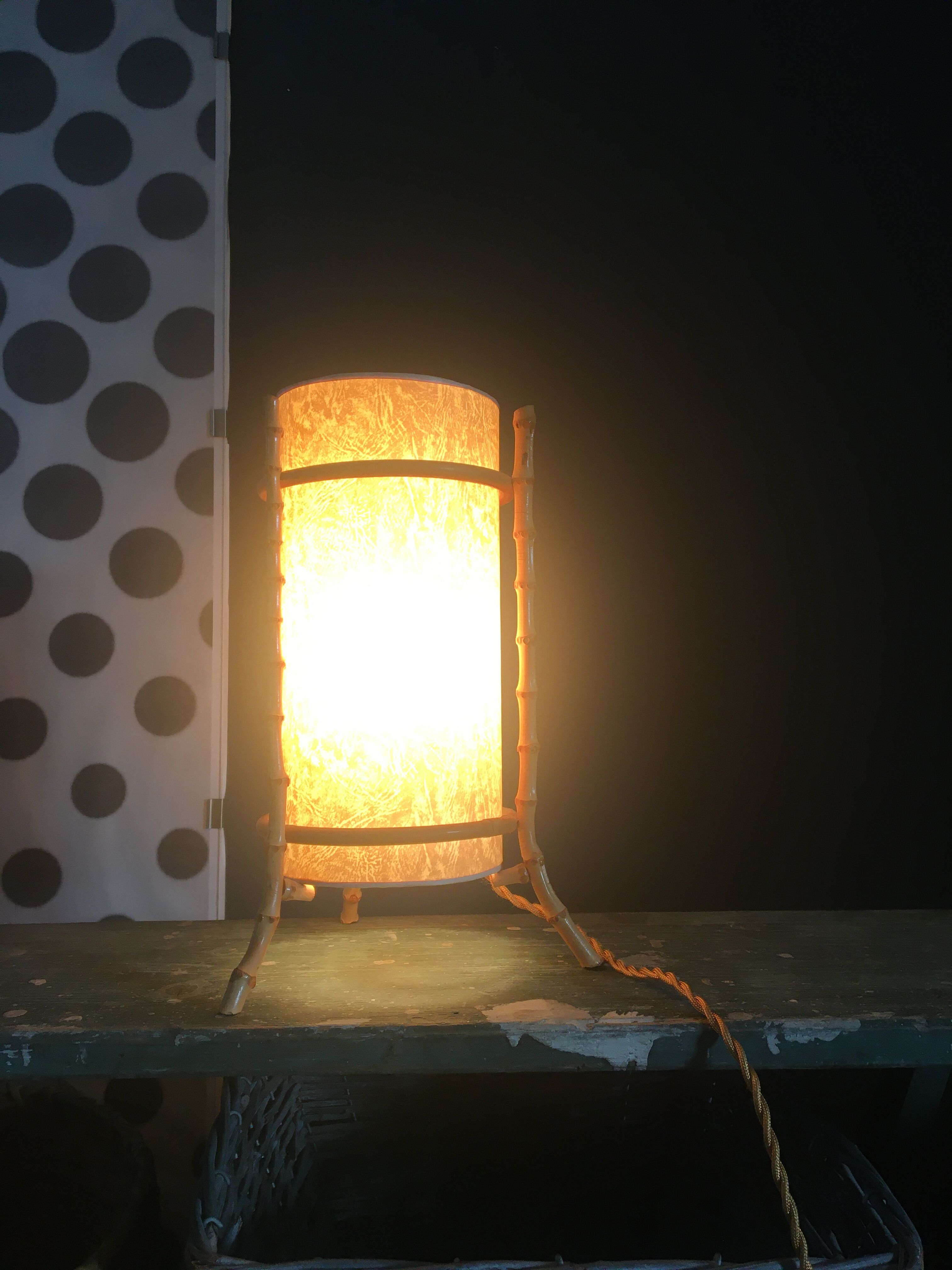 Bamboo lamp and paper
