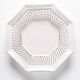 Pale pink woven octagonal porcelain bowl, circa 1950.