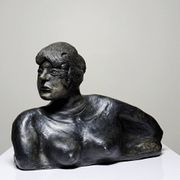 Buste de femme en céramique, XXème s.