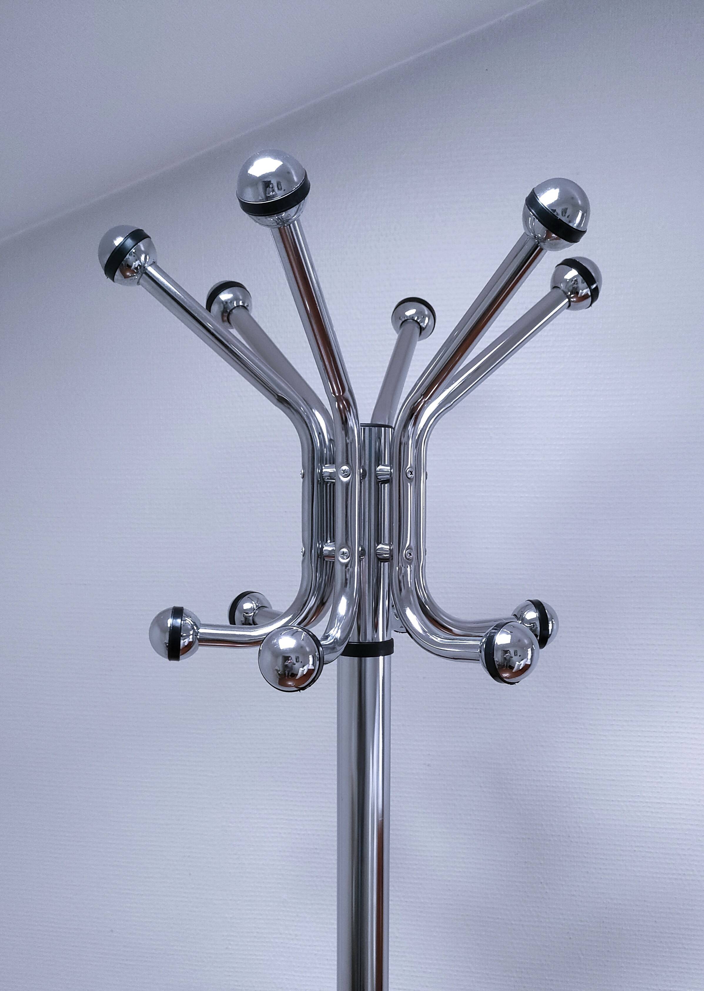Portemanteau métal chromé design années 80