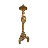 Torchère in gilded wood and carved