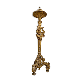 Torchère en bois doré et sculpté style Louis XIV époque Napoleon III