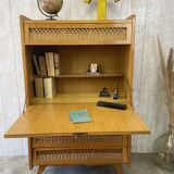 Vintage wood/wicker secretary