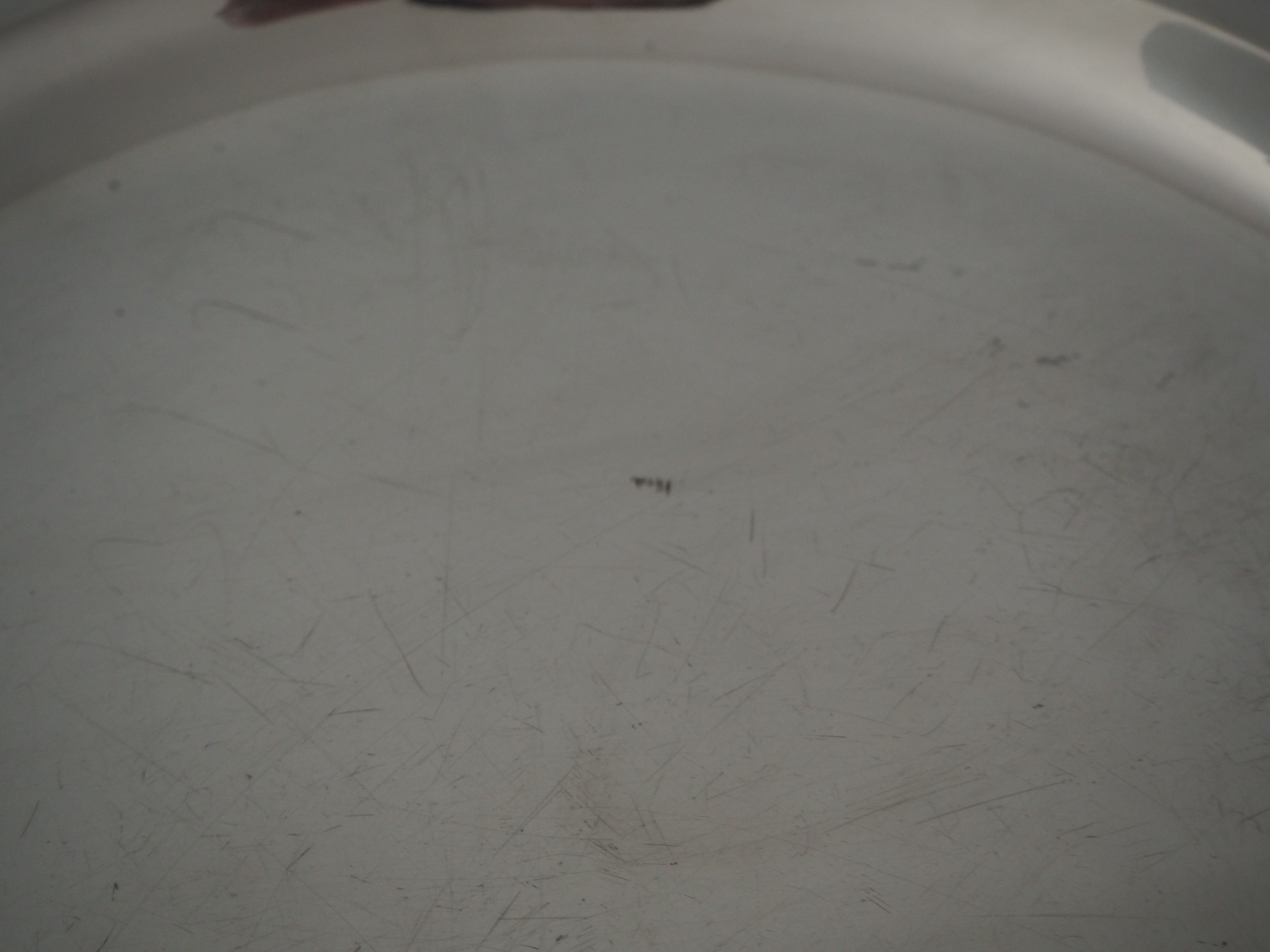 Round silver metal shape dish, punched Christofle