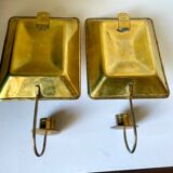 Pair Vintage Brass Wall Candle holder  Sconce  height 24 cm