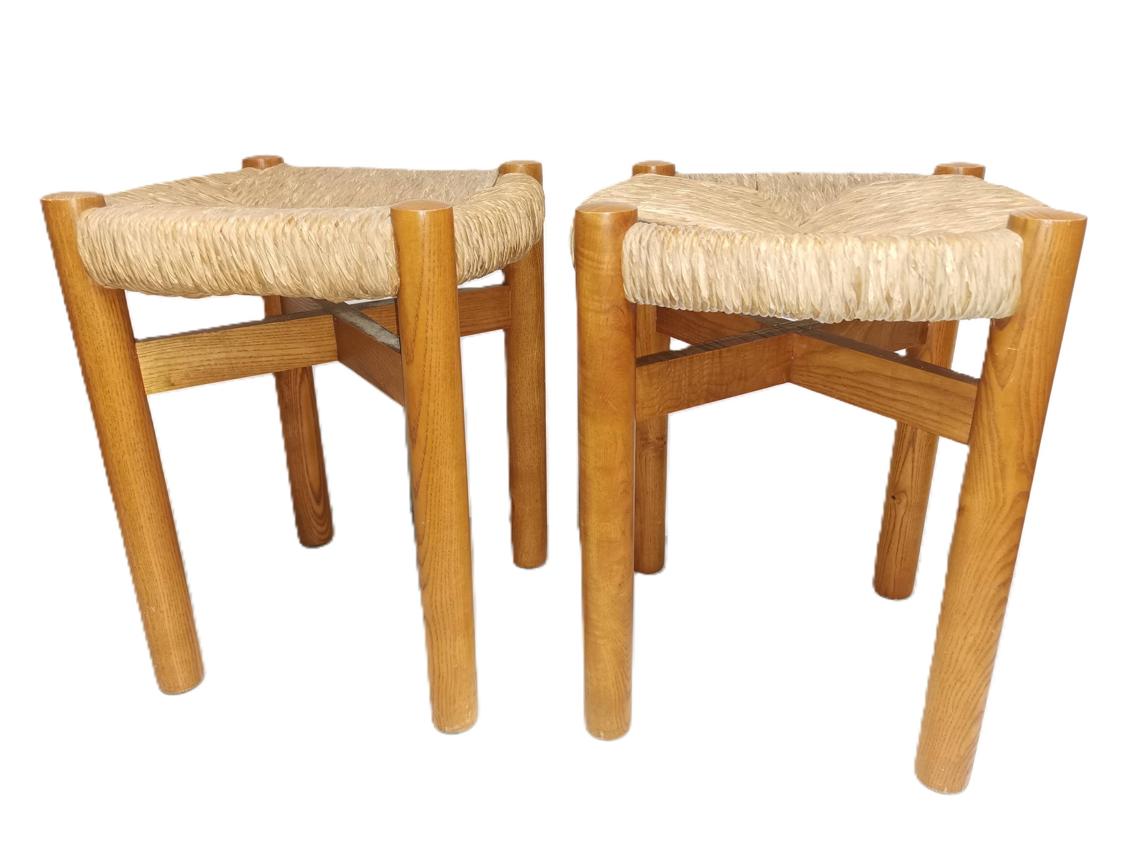Pair of vintage stools called Méribel by Charlotte PERRIAND