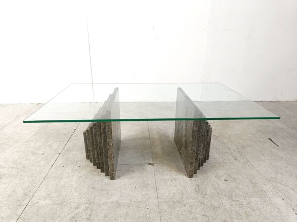 Table basse vintage en granit, 1980