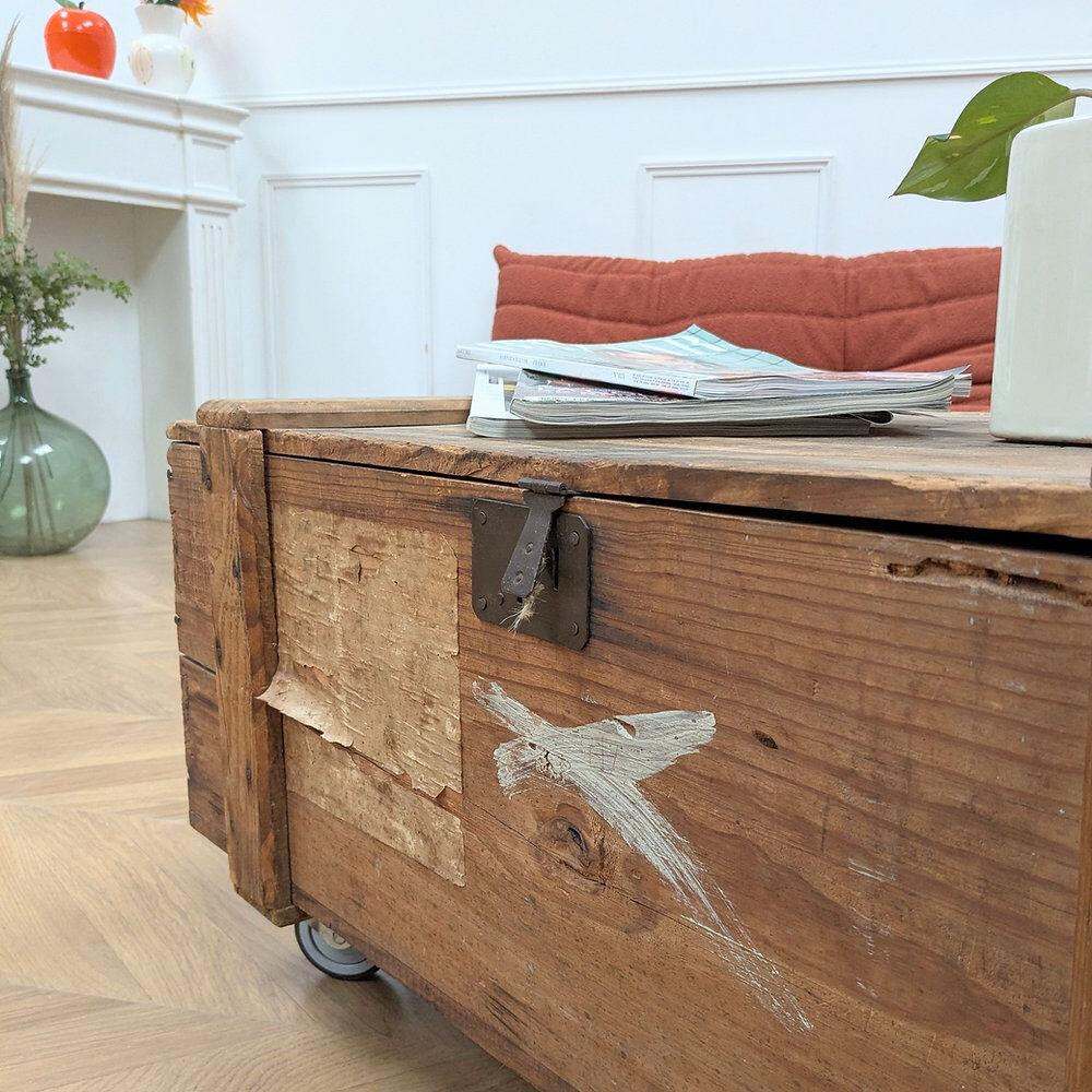 Table basse coffre vintage