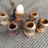 Series of 6 wooden coquetiers