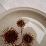 Set of 6 dessert plates in Sarreguemines sandstone, thistle pattern