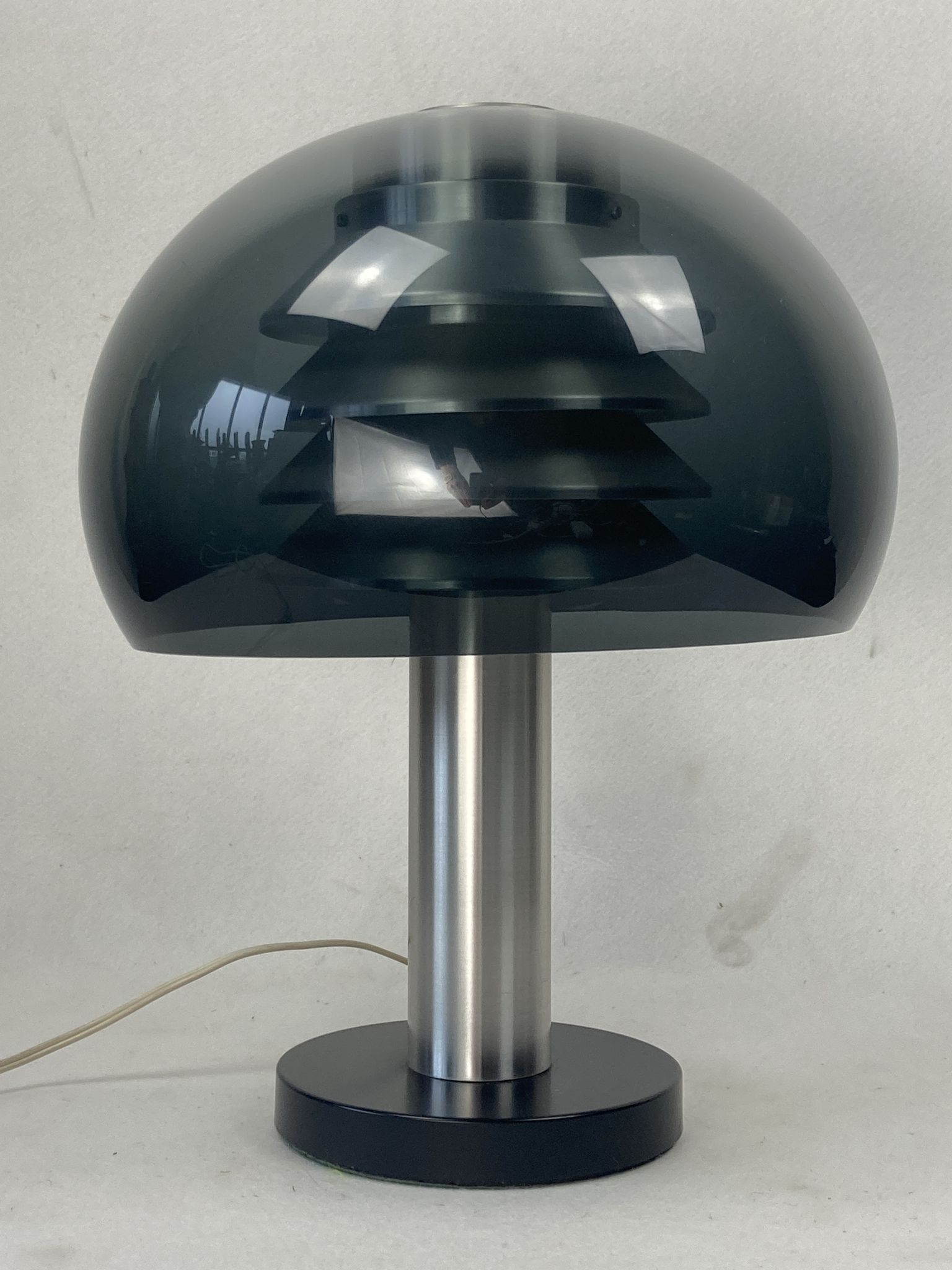 Space age aluminum mushroom dome lamp by Hans Agne Jakobsson for Markaryd, Sweden 1960s