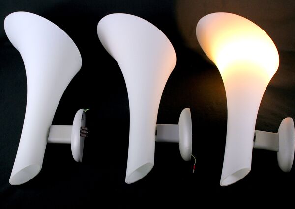 Appliques en verre murano blanc pour ''murano due'' par Carlo Nason Italie