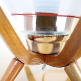 Mid-century design bedside table lamp Dřevo Humpolec, 1970's.