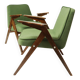 Paire de fauteuils en velours vert royal