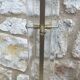Floor lamp in plexiglass and gilded brass, 20th century period