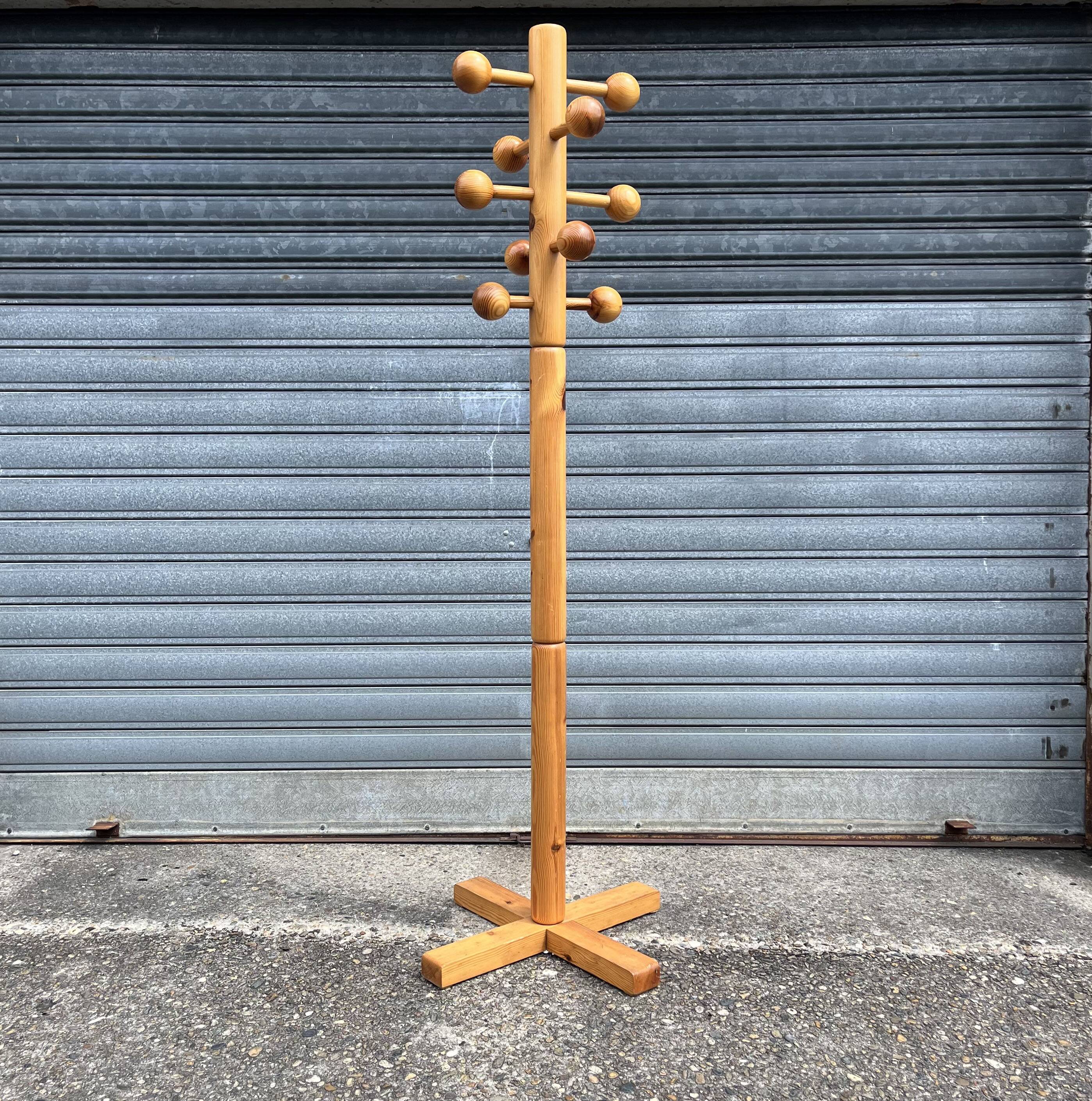 1970s pine coat rack