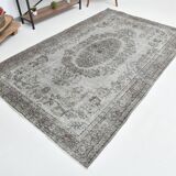 5x9 Gray & Black Oriental Vintage Rug 170x275Cm SK 6991