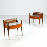 Pair of nightstands in teak La Permanente Mobili Cantù Italy 1950