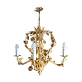 Lustre en fer doré 1960