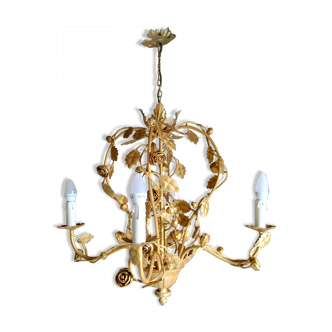 Lustre en fer doré 1960