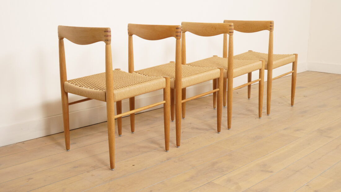 4 x dining chair | Bramin | H.W. Klein | Soaped oak | Restored