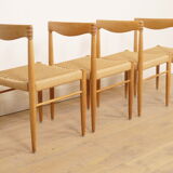 4 x dining chair | Bramin | H.W. Klein | Soaped oak | Restored