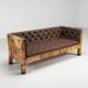 Werner Neumann sculptural birchwood sofa in birch bark and leather, The Netherlands