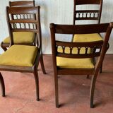 Four 2th century mahogany board-style chairs