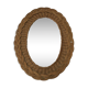 Miroir ovale vintage rotin osier