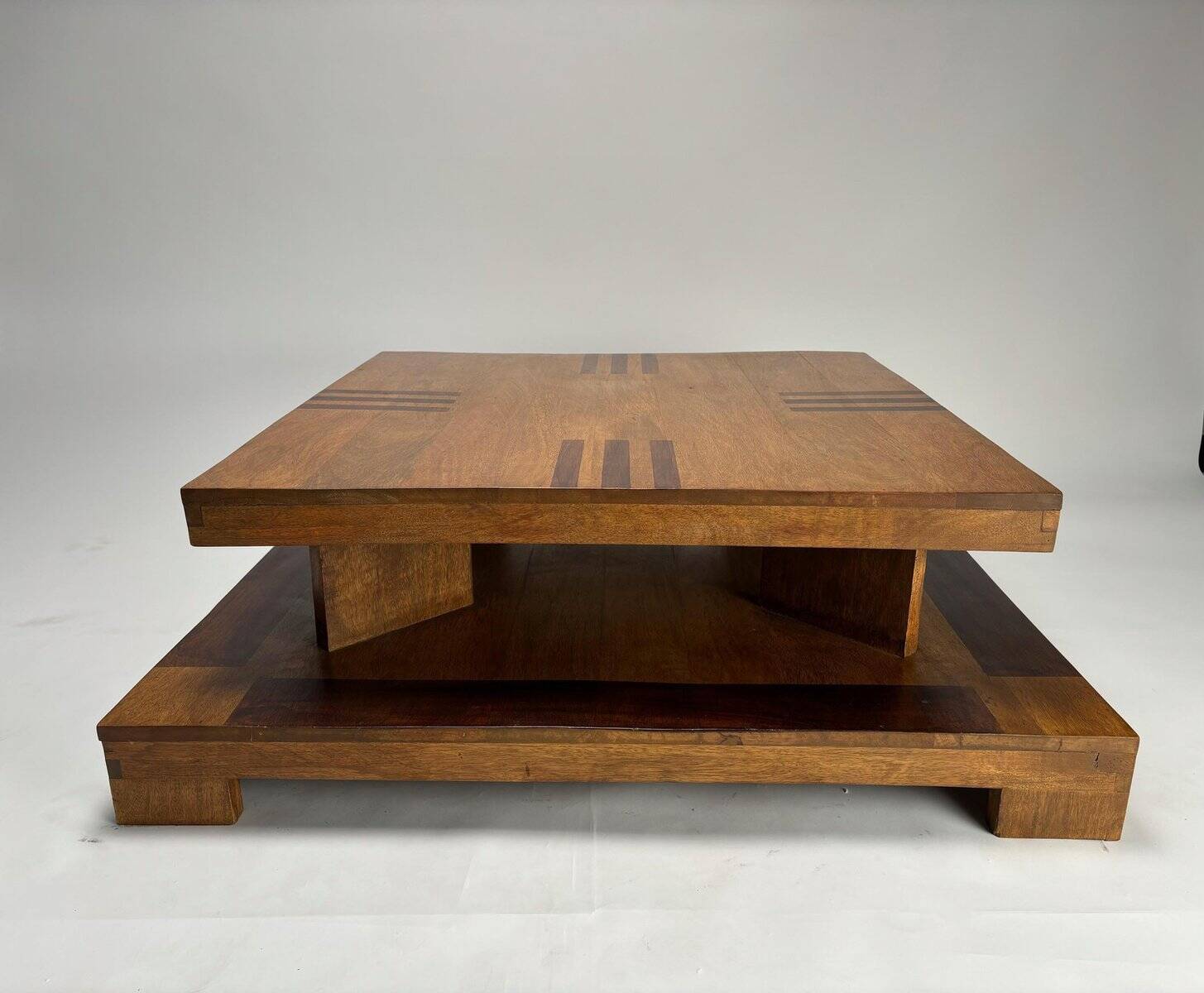 Sculptural Décon Coffee Table in Wood, Italy, 1970s