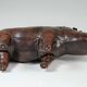 Rhinoceros Leather Footstool by Dimitri Omersa