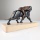 Ariadne and the Panther, Art Deco Sculpture in Wood and Brass, 1920s