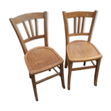 Pair of wooden bistro chairs 1950s 60