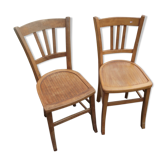 Pair of wooden bistro chairs 1950s 60