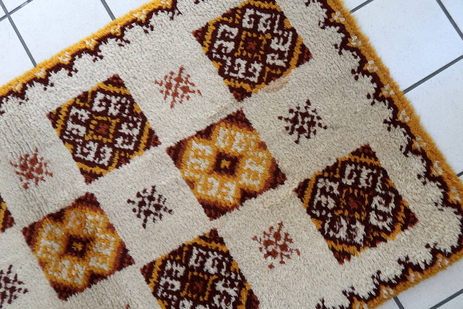 Tapis Vintage Savonnerie en Laine (77cm x 146cm), Années 1960