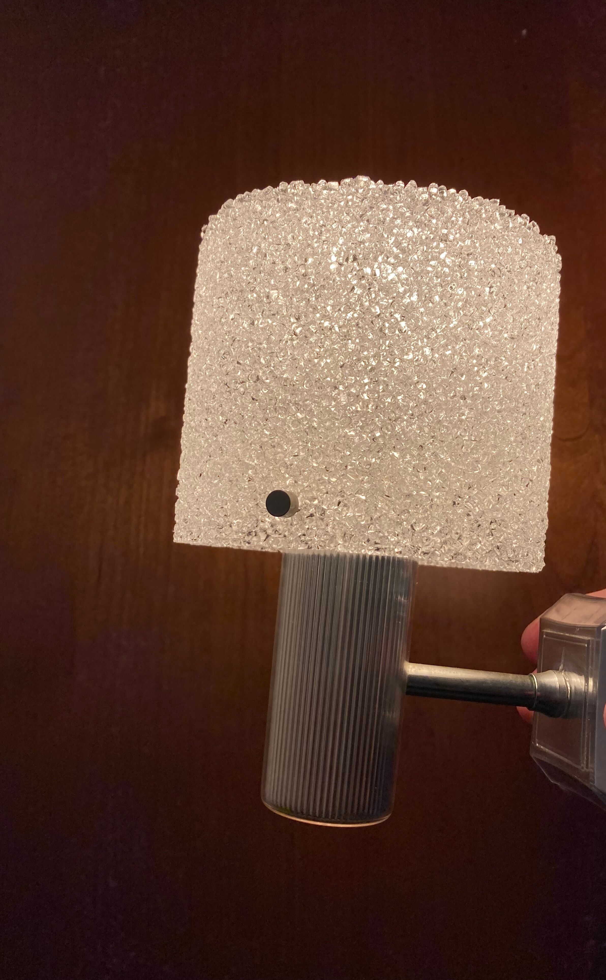 Vintage wall lamps in perspex and chrome metal 60s