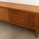 Large Danish vintage row in blond teak from the 60s